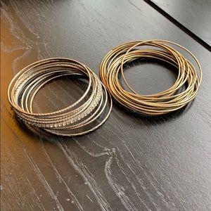 Bracelet bangles silver & gold